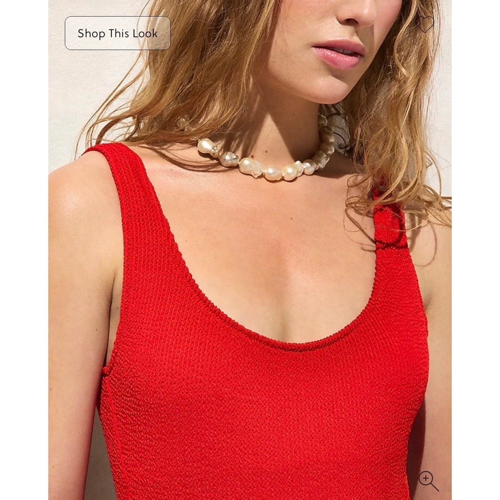 NEW J. Crew Claudia Scruchie one piece Red Arroyo Size 14